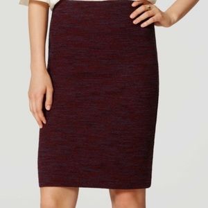 Loft maroon knit pencil skirt